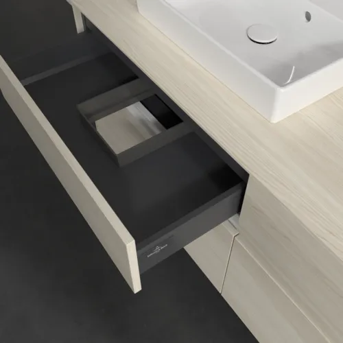 Bild von VILLEROY BOCH Collaro Waschbeckenunterschrank, mit Beleuchtung, 4 Auszüge, 1400 x 548 x 500 mm, White Oak / White Oak #C074B0AA