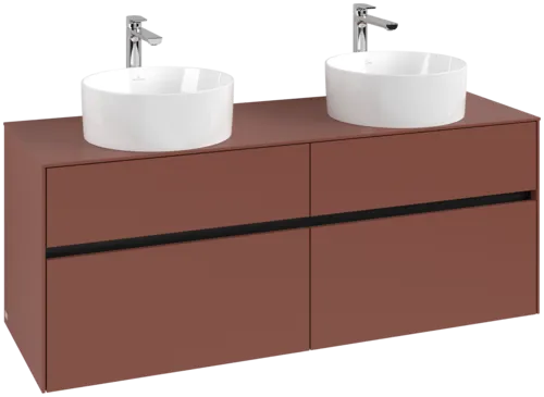 VILLEROY BOCH Collaro Vanity unit, with lighting, 4 pull-out compartments, 1400 x 548 x 500 mm, Wine Red / Wine Red #C048B0AH resmi