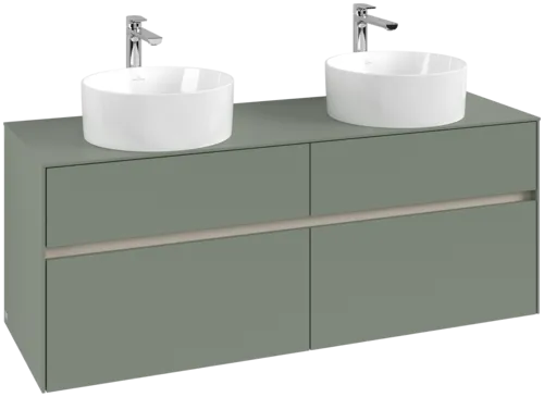 Picture of VILLEROY BOCH Collaro Vanity unit, with lighting, 4 pull-out compartments, 1400 x 548 x 500 mm, Soft Green / Soft Green #C048B0AF
