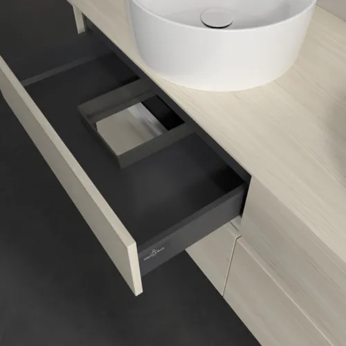 Bild von VILLEROY BOCH Collaro Waschbeckenunterschrank, mit Beleuchtung, 4 Auszüge, 1400 x 548 x 500 mm, White Oak / White Oak #C048B0AA