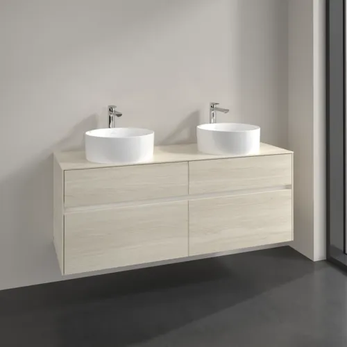 Bild von VILLEROY BOCH Collaro Waschbeckenunterschrank, mit Beleuchtung, 4 Auszüge, 1400 x 548 x 500 mm, White Oak / White Oak #C048B0AA