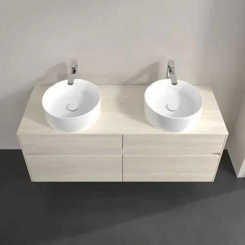 Bild von VILLEROY BOCH Collaro Waschbeckenunterschrank, mit Beleuchtung, 4 Auszüge, 1400 x 548 x 500 mm, White Oak / White Oak #C048B0AA