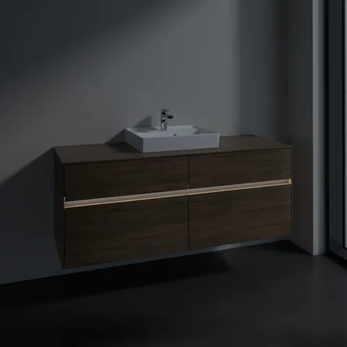 Bild von VILLEROY BOCH Collaro Waschbeckenunterschrank, mit Beleuchtung, 4 Auszüge, 1400 x 548 x 500 mm, Arizona Oak / Arizona Oak #C073B0VH