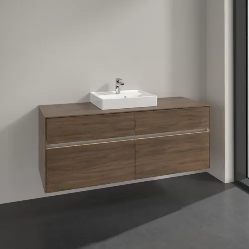 Bild von VILLEROY BOCH Collaro Waschbeckenunterschrank, mit Beleuchtung, 4 Auszüge, 1400 x 548 x 500 mm, Arizona Oak / Arizona Oak #C073B0VH