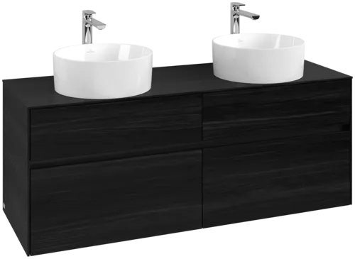 Picture of VILLEROY BOCH Collaro Vanity unit, with lighting, 4 pull-out compartments, 1400 x 548 x 500 mm, Black Oak / Black Oak #C048B0AB
