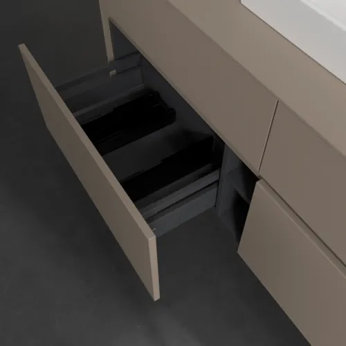 VILLEROY BOCH Collaro Waschbeckenunterschrank, mit Beleuchtung, 4 Auszüge, 1400 x 548 x 500 mm, Taupe / Taupe #C073B0VM, Bild 7