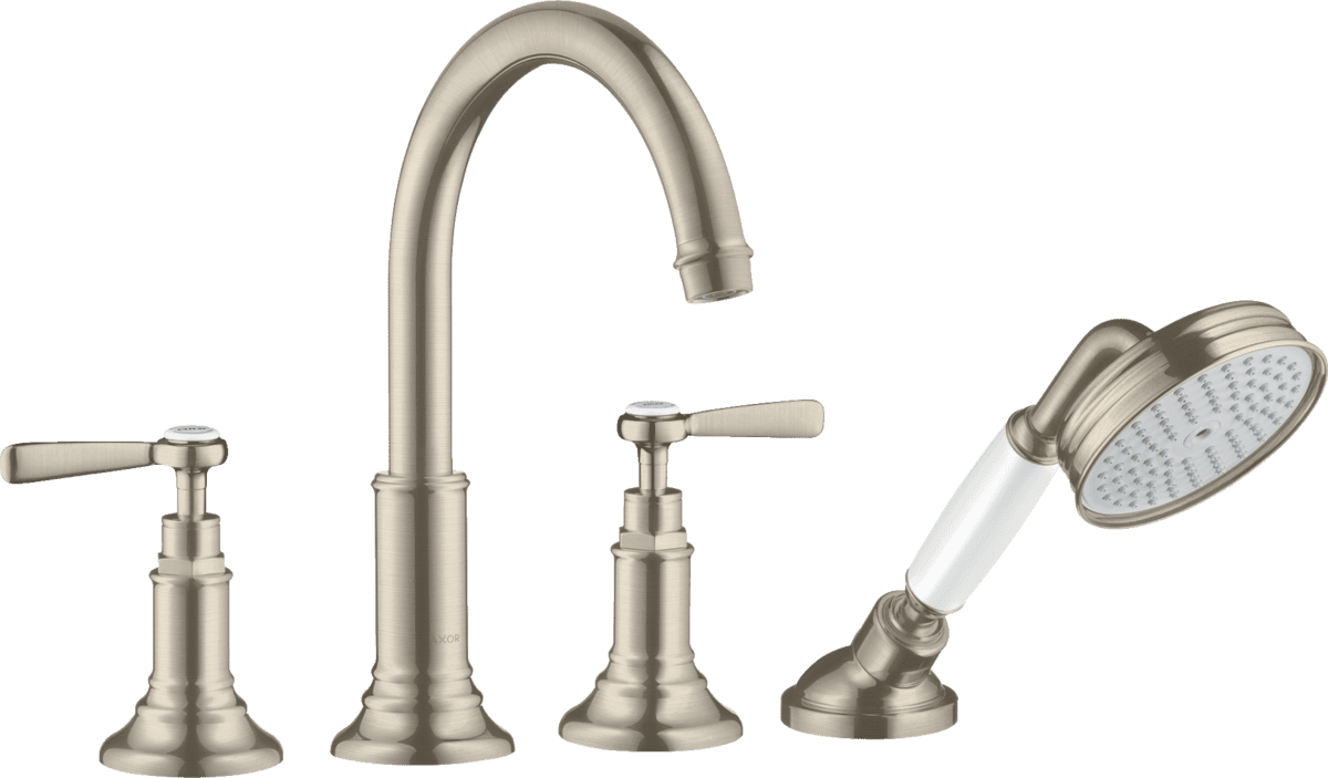 HANSGROHE AXOR Montreux 4-Loch Fliesenrandarmatur mit Hebelgriffen #16554820 - Brushed Nickel