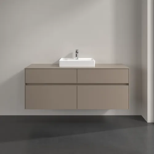 VILLEROY BOCH Collaro Waschbeckenunterschrank, mit Beleuchtung, 4 Auszüge, 1400 x 548 x 500 mm, Taupe / Taupe #C073B0VM, Bild 3