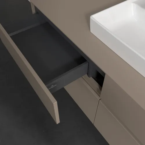 VILLEROY BOCH Collaro Waschbeckenunterschrank, mit Beleuchtung, 4 Auszüge, 1400 x 548 x 500 mm, Taupe / Taupe #C073B0VM, Bild 8