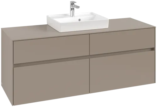 Picture of VILLEROY BOCH Collaro Vanity unit, with lighting, 4 pull-out compartments, 1400 x 548 x 500 mm, Taupe / Taupe #C073B0VM