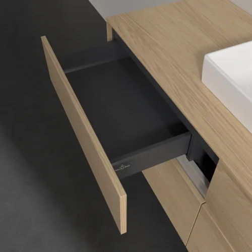 VILLEROY BOCH Collaro Waschbeckenunterschrank, mit Beleuchtung, 4 Auszüge, 1400 x 548 x 500 mm, Nordic Oak / Nordic Oak #C073B0VJ, Bild 8