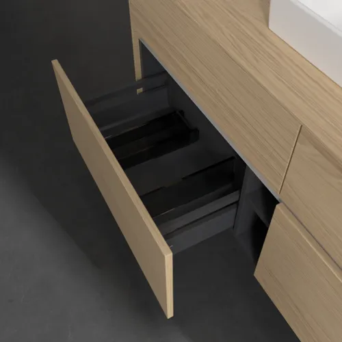 VILLEROY BOCH Collaro Waschbeckenunterschrank, mit Beleuchtung, 4 Auszüge, 1400 x 548 x 500 mm, Nordic Oak / Nordic Oak #C073B0VJ, Bild 7