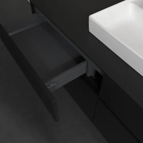 Bild von VILLEROY BOCH Collaro Waschbeckenunterschrank, mit Beleuchtung, 4 Auszüge, 1400 x 548 x 500 mm, Volcano Black / Volcano Black #C073B0VL
