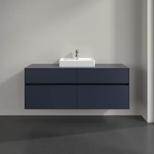 Picture of VILLEROY BOCH Collaro Vanity unit, with lighting, 4 pull-out compartments, 1400 x 548 x 500 mm, Marine Blue / Marine Blue #C073B0VQ