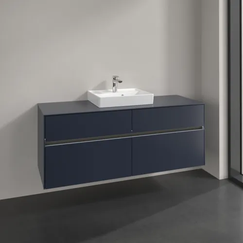 Picture of VILLEROY BOCH Collaro Vanity unit, with lighting, 4 pull-out compartments, 1400 x 548 x 500 mm, Marine Blue / Marine Blue #C073B0VQ