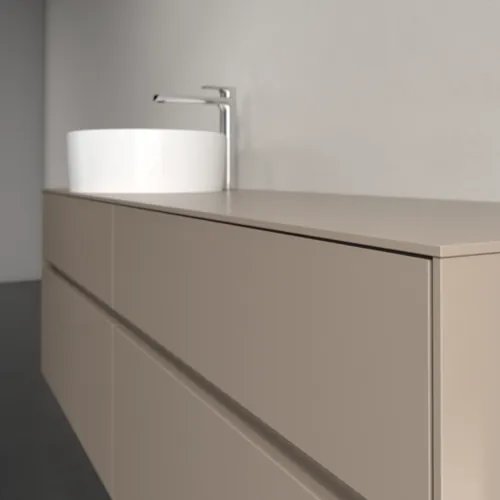 Picture of VILLEROY BOCH Collaro Vanity unit, with lighting, 4 pull-out compartments, 1600 x 548 x 500 mm, Taupe / Taupe #C050B0VM
