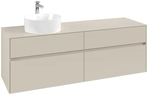 Picture of VILLEROY BOCH Collaro Vanity unit, with lighting, 4 pull-out compartments, 1600 x 548 x 500 mm, Cashmere Grey / Cashmere Grey #C050B0VN