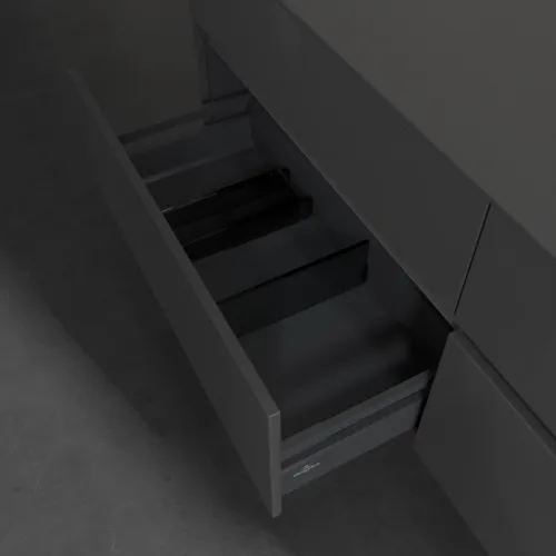 VILLEROY BOCH Collaro Waschbeckenunterschrank, 4 Auszüge, 1600 x 548 x 500 mm, Glossy Grey / Glossy Grey #C07900FP, Bild 6
