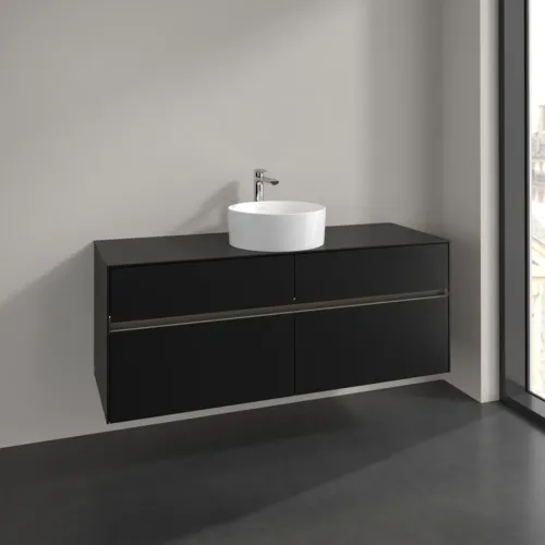 Bild von VILLEROY BOCH Collaro Waschbeckenunterschrank, mit Beleuchtung, 4 Auszüge, 1400 x 548 x 500 mm, Volcano Black / Volcano Black #C045B0VL