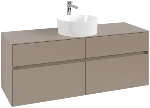 Picture of VILLEROY BOCH Collaro Vanity unit, with lighting, 4 pull-out compartments, 1400 x 548 x 500 mm, Taupe / Taupe #C045B0VM
