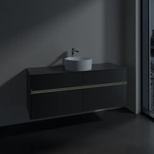 Bild von VILLEROY BOCH Collaro Waschbeckenunterschrank, mit Beleuchtung, 4 Auszüge, 1400 x 548 x 500 mm, Graphite / Graphite #C045B0VR