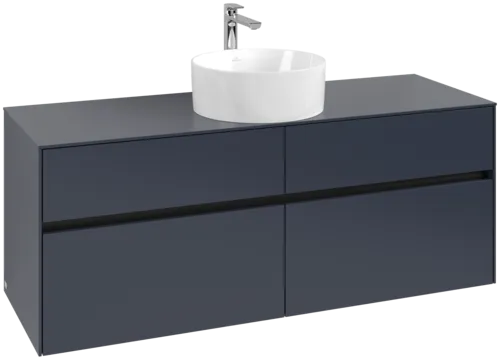 VILLEROY BOCH Collaro Vanity unit, with lighting, 4 pull-out compartments, 1400 x 548 x 500 mm, Marine Blue / Marine Blue #C045B0VQ resmi