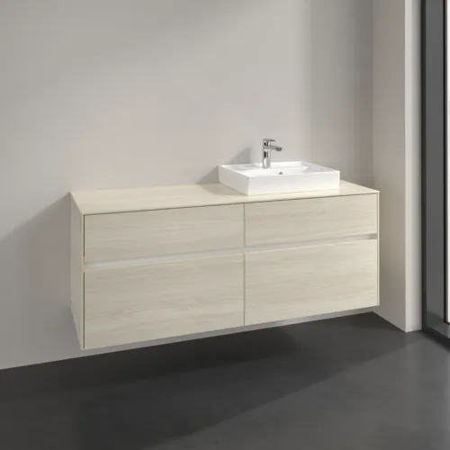 Bild von VILLEROY BOCH Collaro Waschbeckenunterschrank, mit Beleuchtung, 4 Auszüge, 1400 x 548 x 500 mm, White Oak / White Oak #C075B0AA