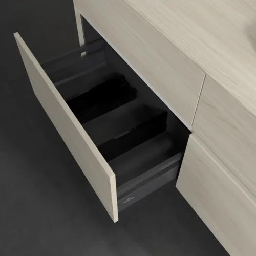 Bild von VILLEROY BOCH Collaro Waschbeckenunterschrank, mit Beleuchtung, 4 Auszüge, 1400 x 548 x 500 mm, White Oak / White Oak #C075B0AA
