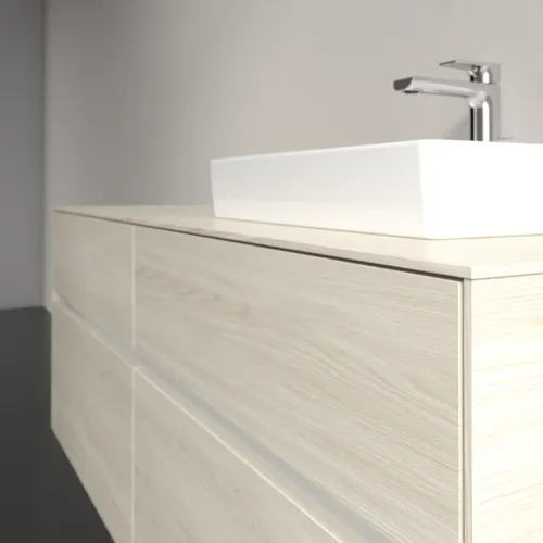 Bild von VILLEROY BOCH Collaro Waschbeckenunterschrank, mit Beleuchtung, 4 Auszüge, 1400 x 548 x 500 mm, White Oak / White Oak #C075B0AA