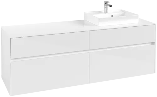 Obrázek VILLEROY BOCH Toaletní skříňka Collaro, 4 výsuvy, 1600 x 548 x 500 mm, lesklá bílá / lesklá bílá #C07900DH