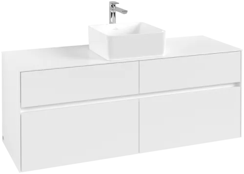 Obrázek VILLEROY BOCH Toaletní skříňka Collaro, 4 výsuvy, 1400 x 548 x 500 mm, bílá matná / bílá matná #C04500MS