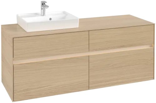Picture of VILLEROY BOCH Collaro Vanity unit, with lighting, 4 pull-out compartments, 1400 x 548 x 500 mm, Nordic Oak / Nordic Oak #C074B0VJ