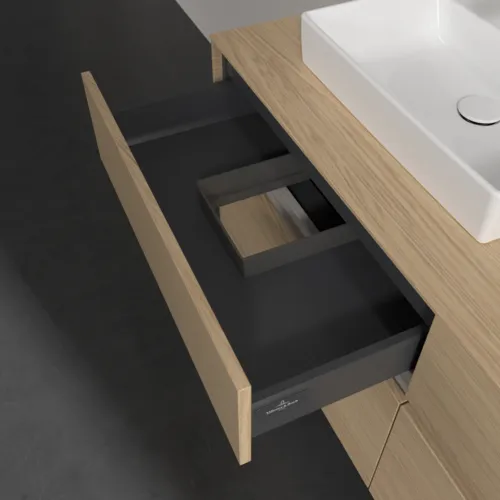 Bild von VILLEROY BOCH Collaro Waschbeckenunterschrank, mit Beleuchtung, 4 Auszüge, 1400 x 548 x 500 mm, Nordic Oak / Nordic Oak #C074B0VJ