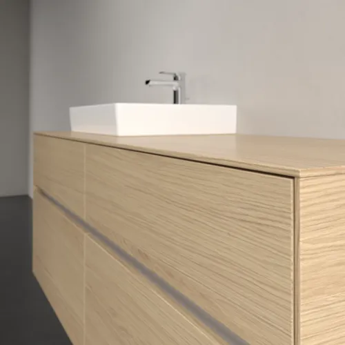 Bild von VILLEROY BOCH Collaro Waschbeckenunterschrank, mit Beleuchtung, 4 Auszüge, 1400 x 548 x 500 mm, Nordic Oak / Nordic Oak #C074B0VJ