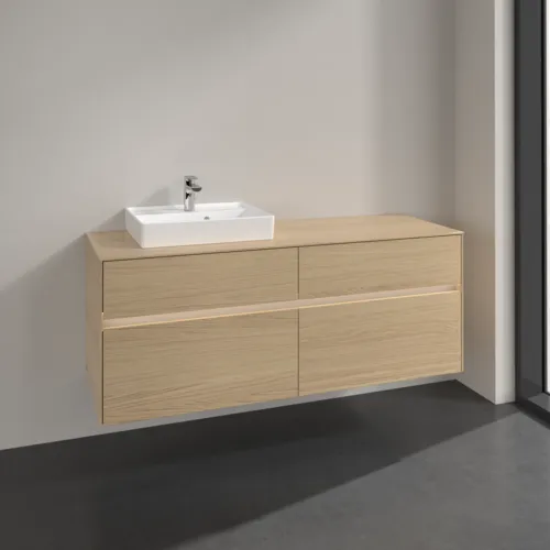 Bild von VILLEROY BOCH Collaro Waschbeckenunterschrank, mit Beleuchtung, 4 Auszüge, 1400 x 548 x 500 mm, Nordic Oak / Nordic Oak #C074B0VJ