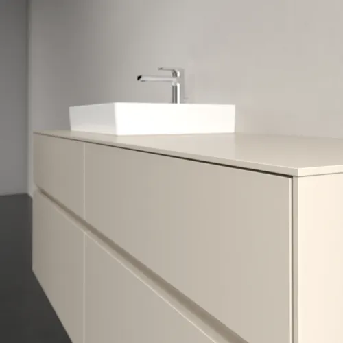 Bild von VILLEROY BOCH Collaro Waschbeckenunterschrank, mit Beleuchtung, 4 Auszüge, 1400 x 548 x 500 mm, Cashmere Grey / Cashmere Grey #C074B0VN