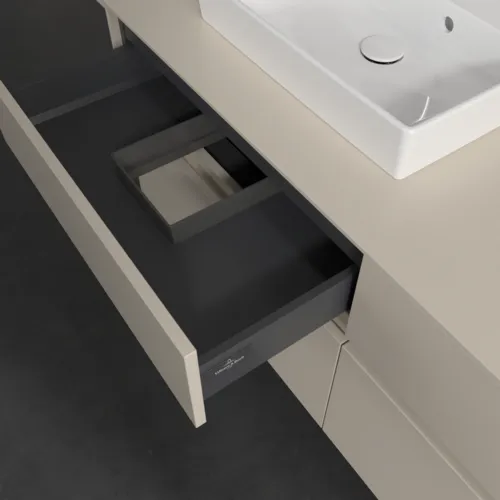 Bild von VILLEROY BOCH Collaro Waschbeckenunterschrank, mit Beleuchtung, 4 Auszüge, 1400 x 548 x 500 mm, Cashmere Grey / Cashmere Grey #C074B0VN