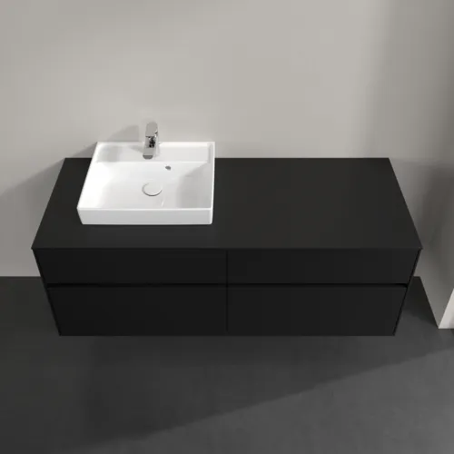 Bild von VILLEROY BOCH Collaro Waschbeckenunterschrank, mit Beleuchtung, 4 Auszüge, 1400 x 548 x 500 mm, Volcano Black / Volcano Black #C074B0VL