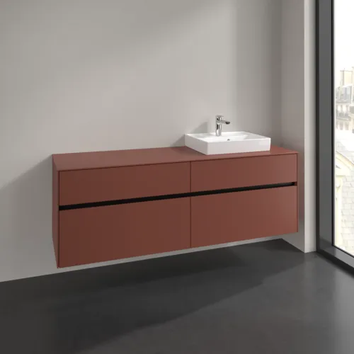 Picture of VILLEROY BOCH Collaro Vanity unit, 4 pull-out compartments, 1600 x 548 x 500 mm, Wine Red / Wine Red #C07900AH
