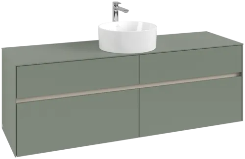 Obrázek VILLEROY BOCH Toaletní skříňka Collaro, s osvětlením, 4 výsuvy, 1600 x 548 x 500 mm, Soft Green / Soft Green #C049B0AF