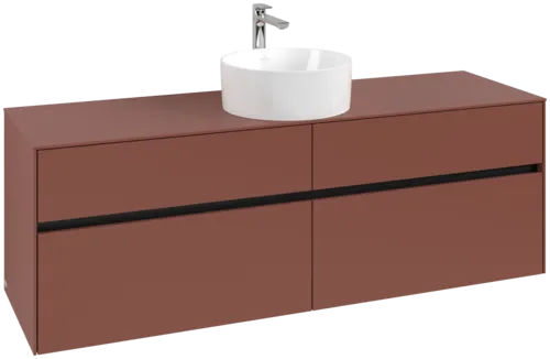 Зображення з  VILLEROY BOCH Collaro Vanity unit, with lighting, 4 pull-out compartments, 1600 x 548 x 500 mm, Wine Red / Wine Red #C049B0AH