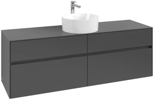 Picture of VILLEROY BOCH Collaro Vanity unit, 4 pull-out compartments, 1600 x 548 x 500 mm, Graphite / Graphite #C04900VR