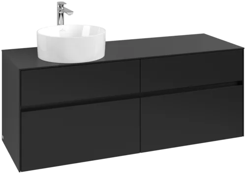 Picture of VILLEROY BOCH Collaro Vanity unit, with lighting, 4 pull-out compartments, 1400 x 548 x 500 mm, Volcano Black / Volcano Black #C046B0VL