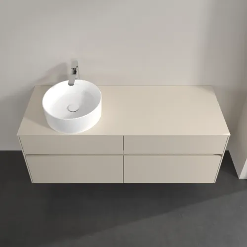 Picture of VILLEROY BOCH Collaro Vanity unit, with lighting, 4 pull-out compartments, 1400 x 548 x 500 mm, Cashmere Grey / Cashmere Grey #C046B0VN