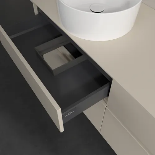 Picture of VILLEROY BOCH Collaro Vanity unit, with lighting, 4 pull-out compartments, 1400 x 548 x 500 mm, Cashmere Grey / Cashmere Grey #C046B0VN