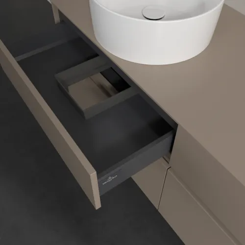 Bild von VILLEROY BOCH Collaro Waschbeckenunterschrank, mit Beleuchtung, 4 Auszüge, 1400 x 548 x 500 mm, Taupe / Taupe #C046B0VM