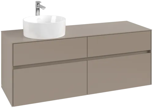 Picture of VILLEROY BOCH Collaro Vanity unit, with lighting, 4 pull-out compartments, 1400 x 548 x 500 mm, Taupe / Taupe #C046B0VM