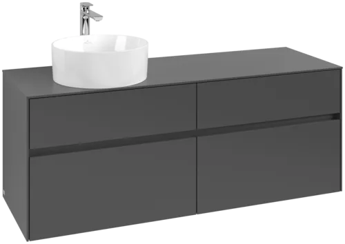 Picture of VILLEROY BOCH Collaro Vanity unit, with lighting, 4 pull-out compartments, 1400 x 548 x 500 mm, Graphite / Graphite #C046B0VR