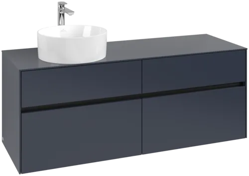 Picture of VILLEROY BOCH Collaro Vanity unit, with lighting, 4 pull-out compartments, 1400 x 548 x 500 mm, Marine Blue / Marine Blue #C046B0VQ