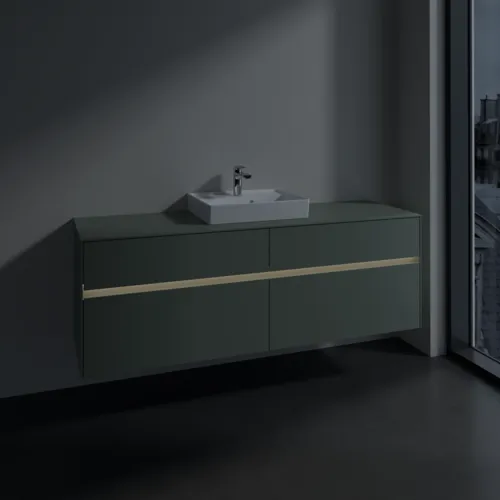 Bild von VILLEROY BOCH Collaro Waschbeckenunterschrank, mit Beleuchtung, 4 Auszüge, 1600 x 548 x 500 mm, Soft Green / Soft Green #C077B0AF